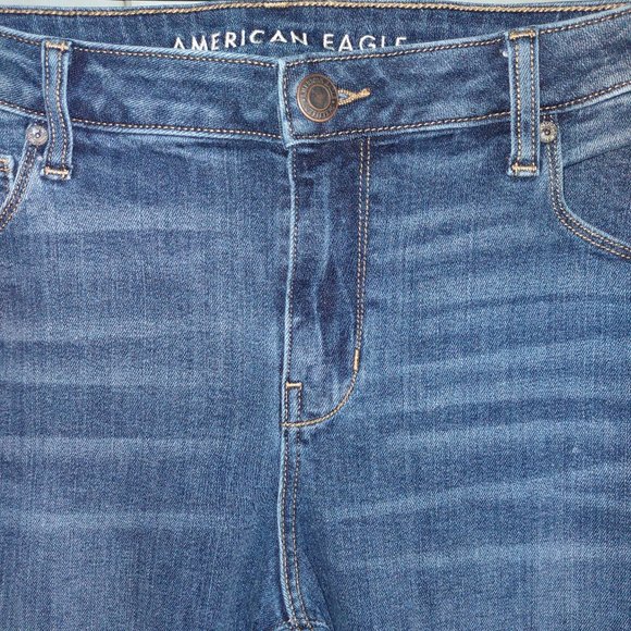 American Eagle Super Stretch Skinny Kick Boot Jeans 18 Long - Picture 4 of 11